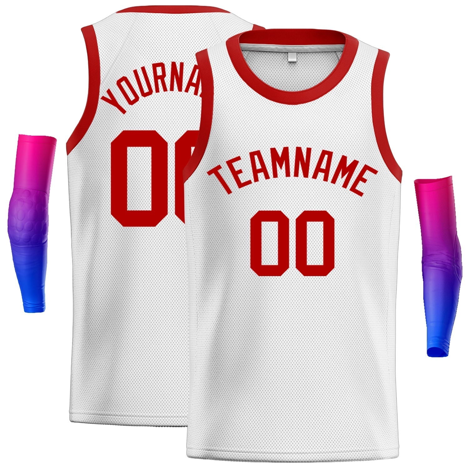 Custom White Red Classic Tops Men Casual Basketball Jersey| KXKSHOP