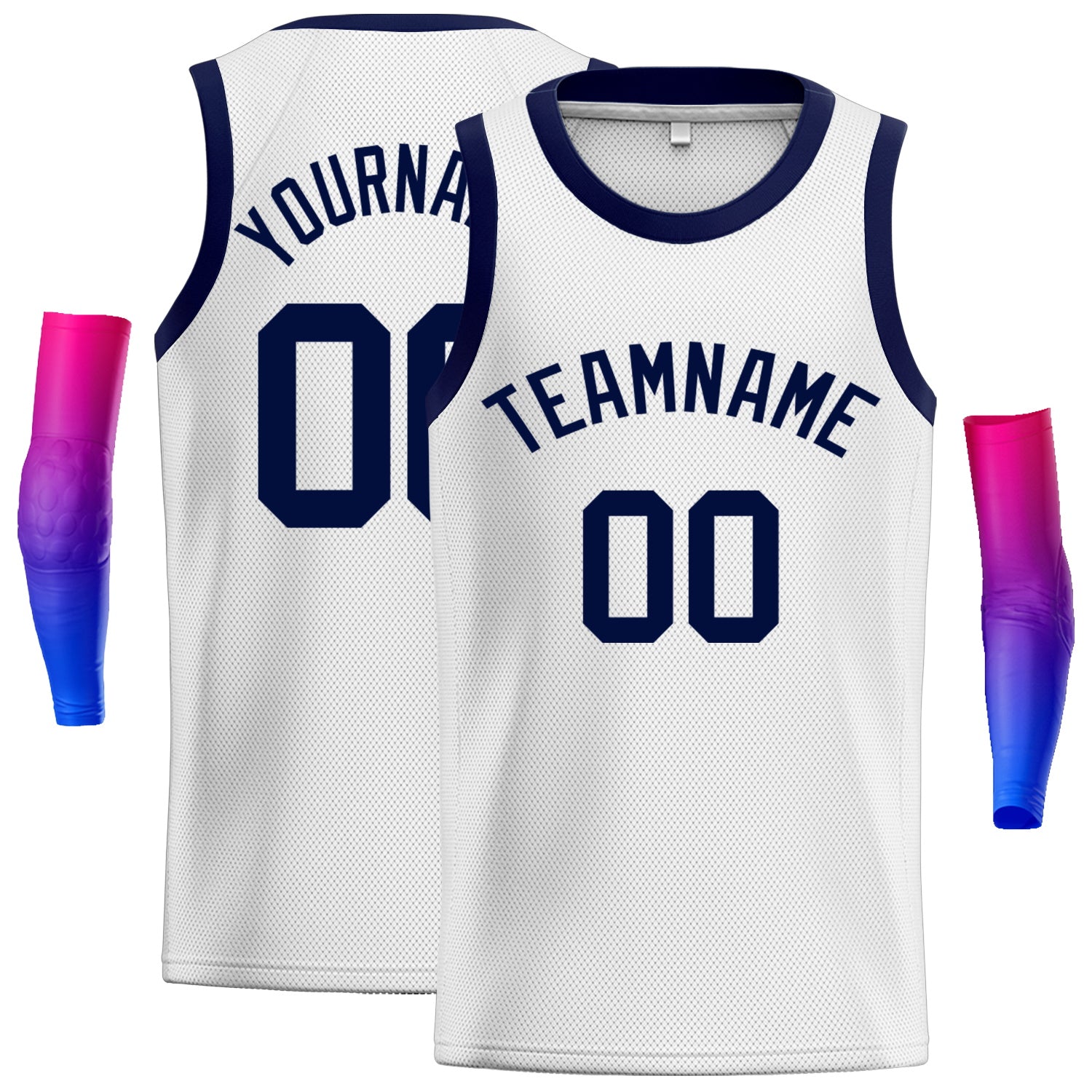 Custom White Navy Classic Tops Athletic Casual Basketball Jersey| KXKSHOP