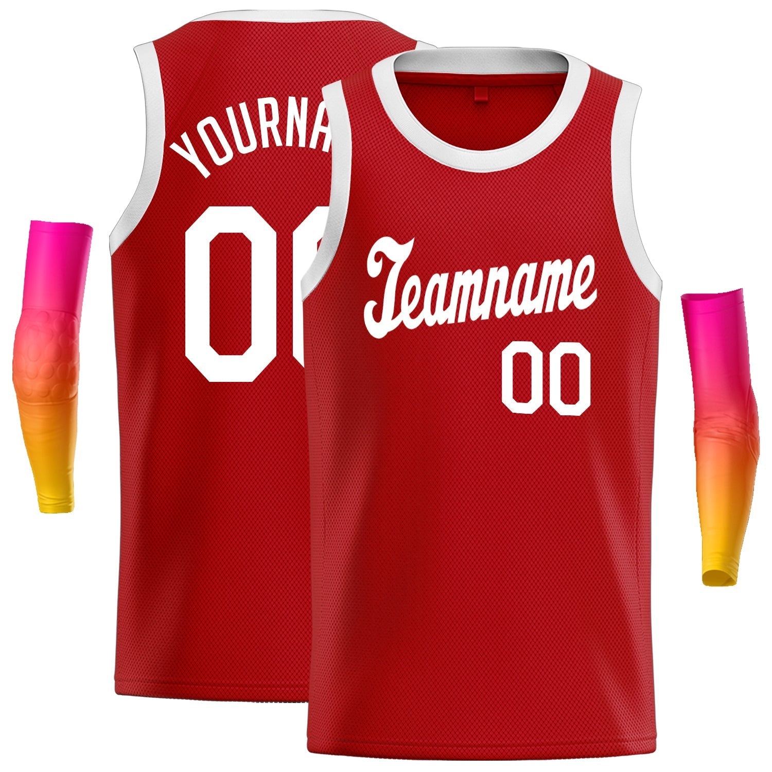 Custom  Red White Classic Tops Men/Boy Athletic Basketball Jersey| KXKSHOP