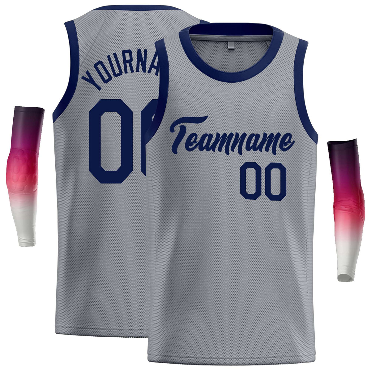 Custom Dark Gray Navy Classic Tops Casual Basketball Jersey