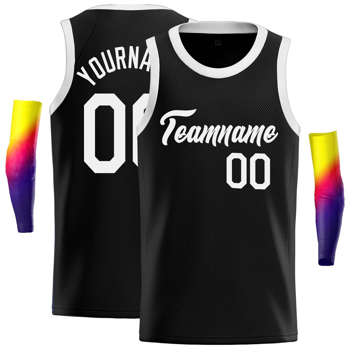 Custom Black White Classic Tops Casual Basketball Jersey