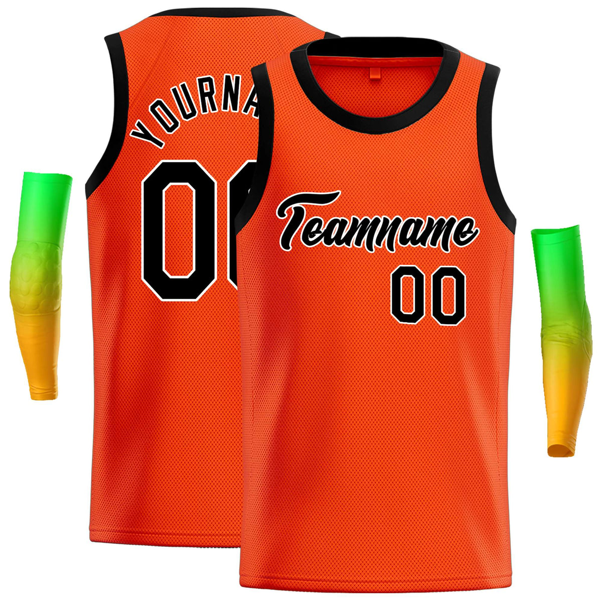 Custom Orange Black-White Classic Tops Casual Basketball Jersey