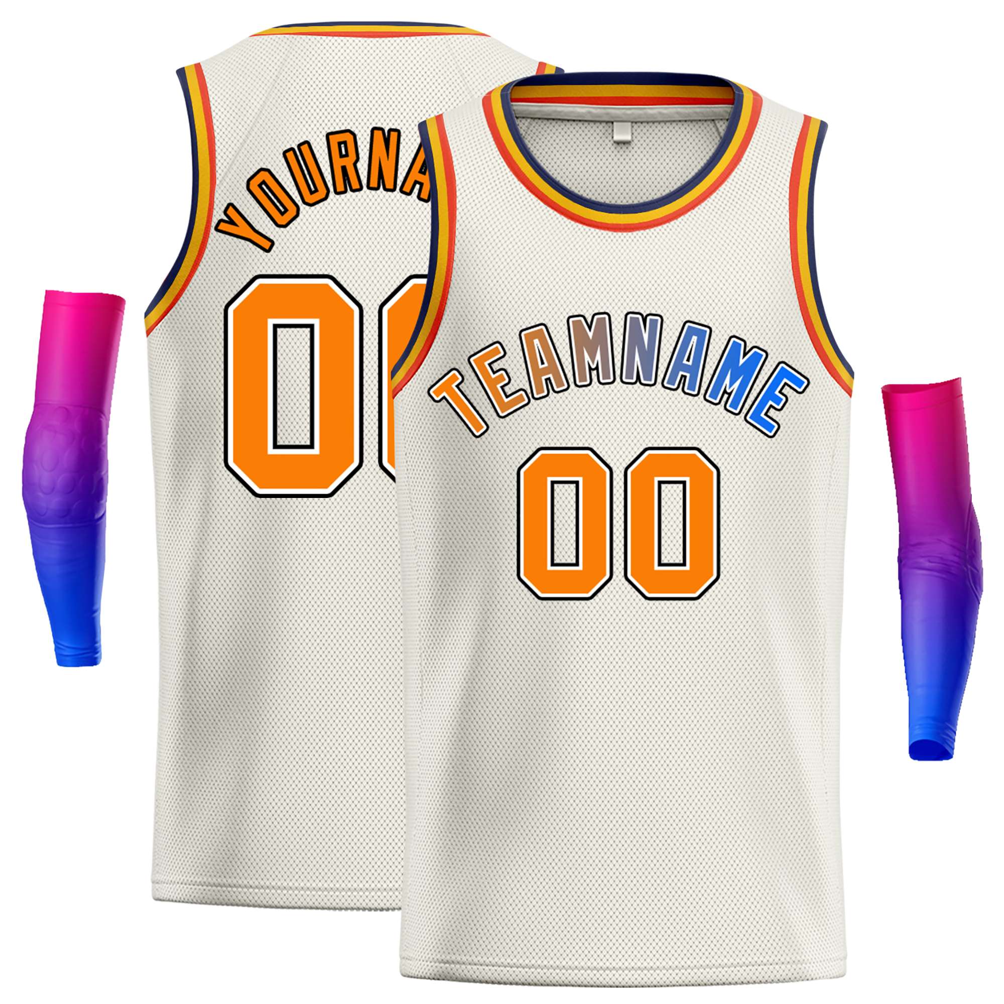 Custom Cream Royal-Black Classic Tops Casual Basketball Jersey
