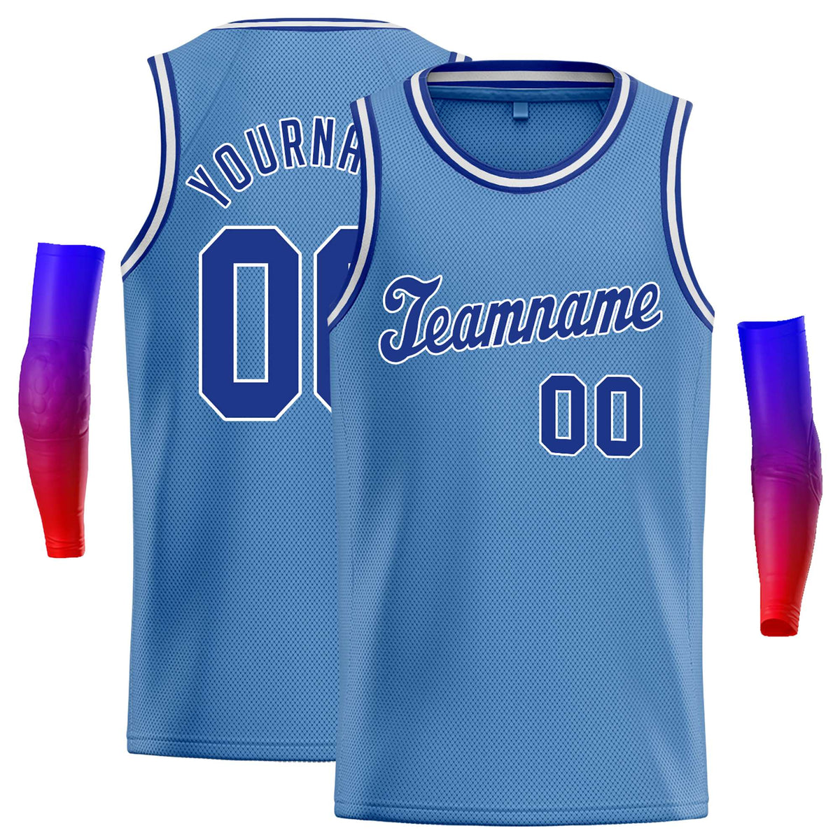 Custom Light Blue Blue-White Classic Tops Casual Basketball Jersey