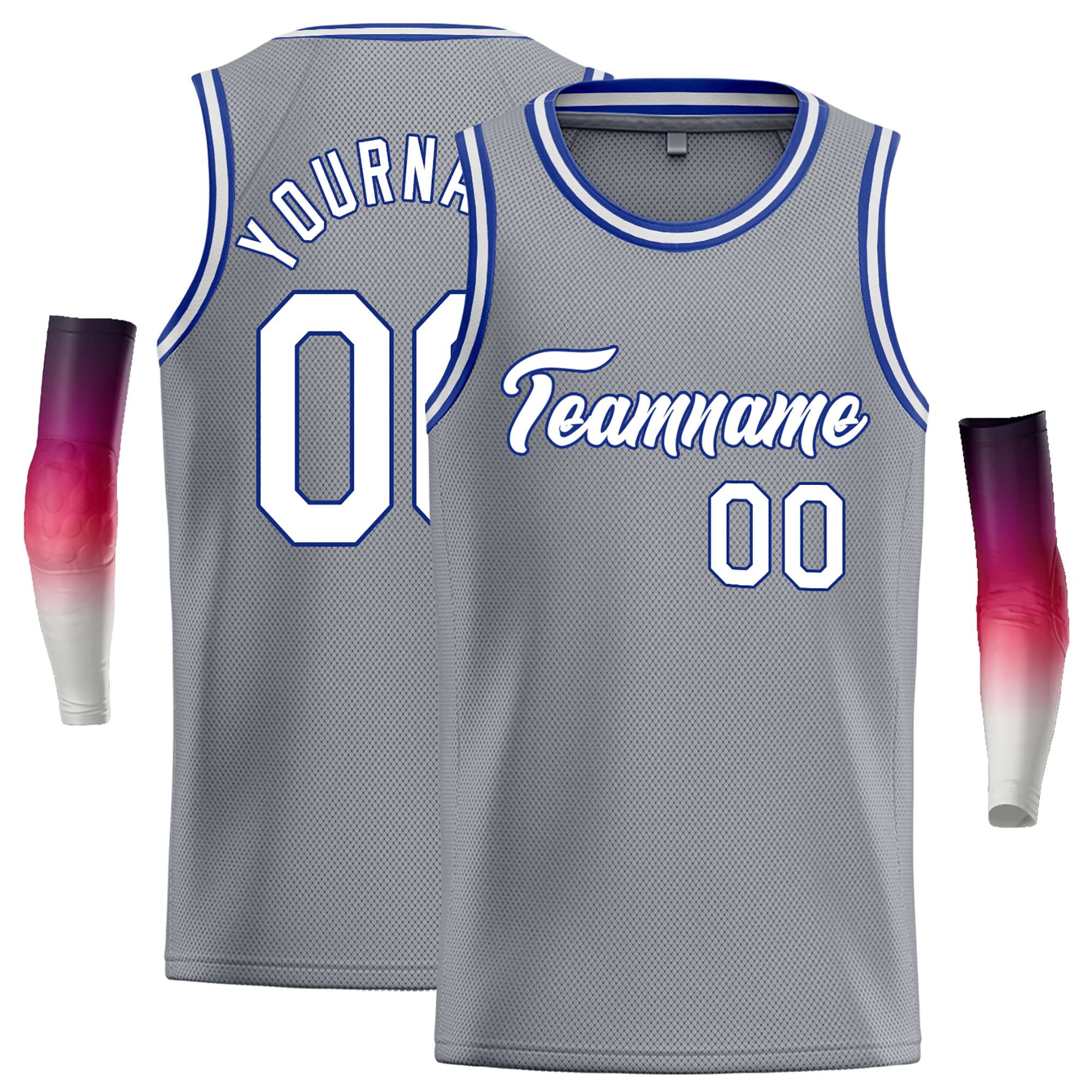 Custom Dark Gray White-Royal Classic Tops Casual Basketball Jersey