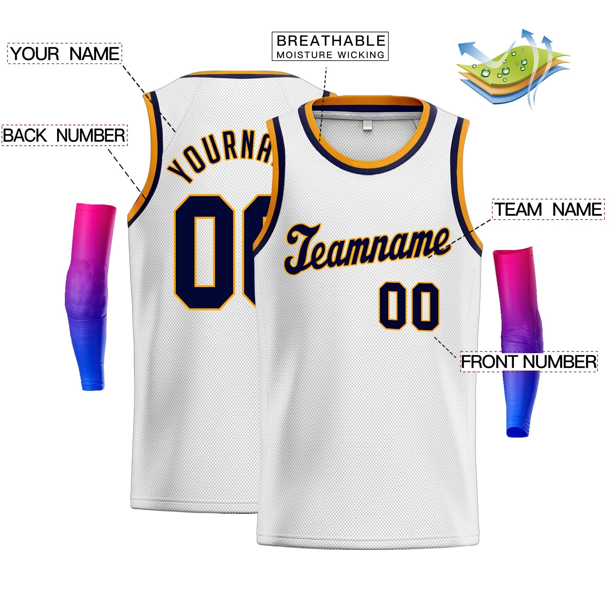 Custom Neon Green White-Navy Classic kits Sports Uniform Basketball Jersey| KXKSHOP