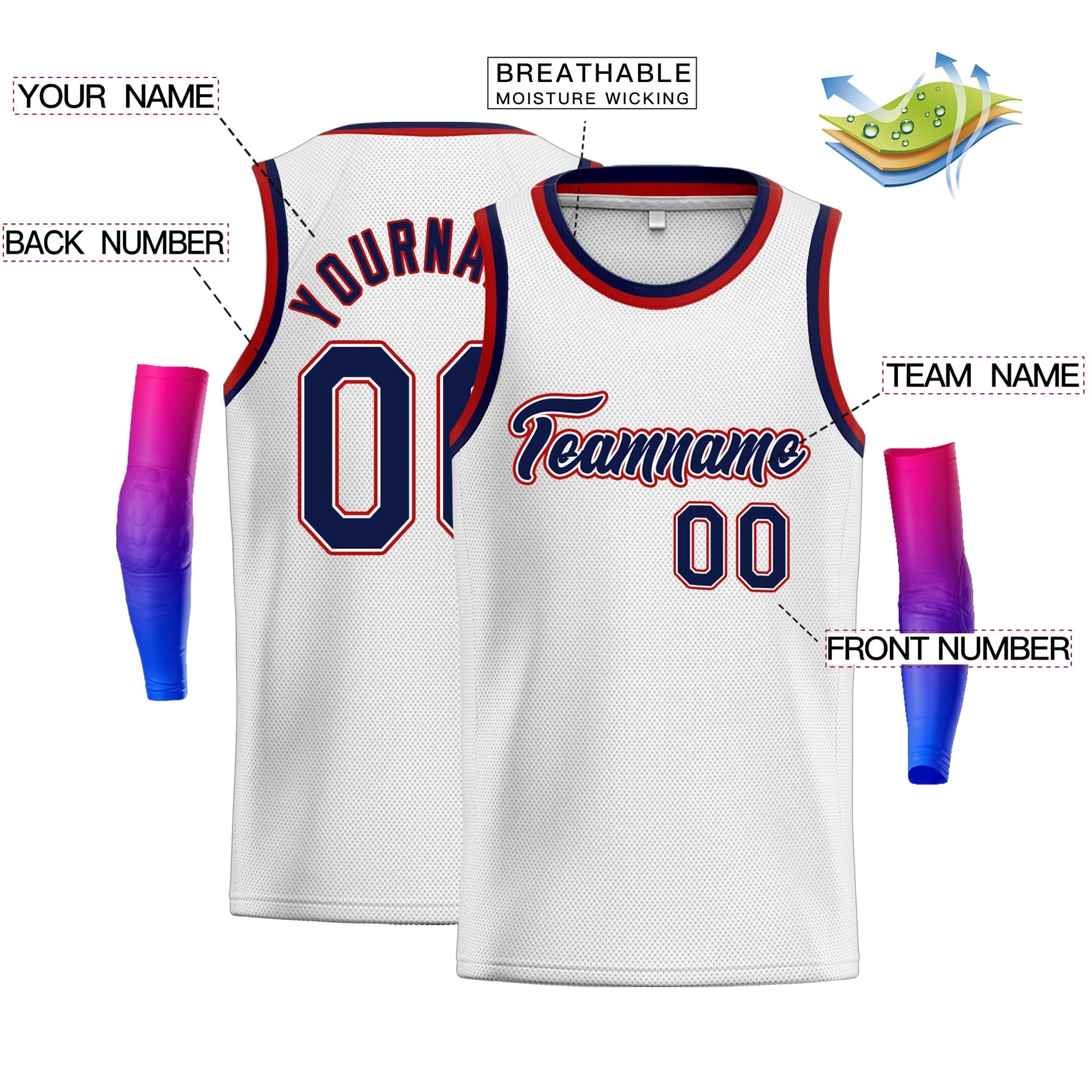 Custom Neon Green White-Navy Classic kits Sports Uniform Basketball Jersey| KXKSHOP