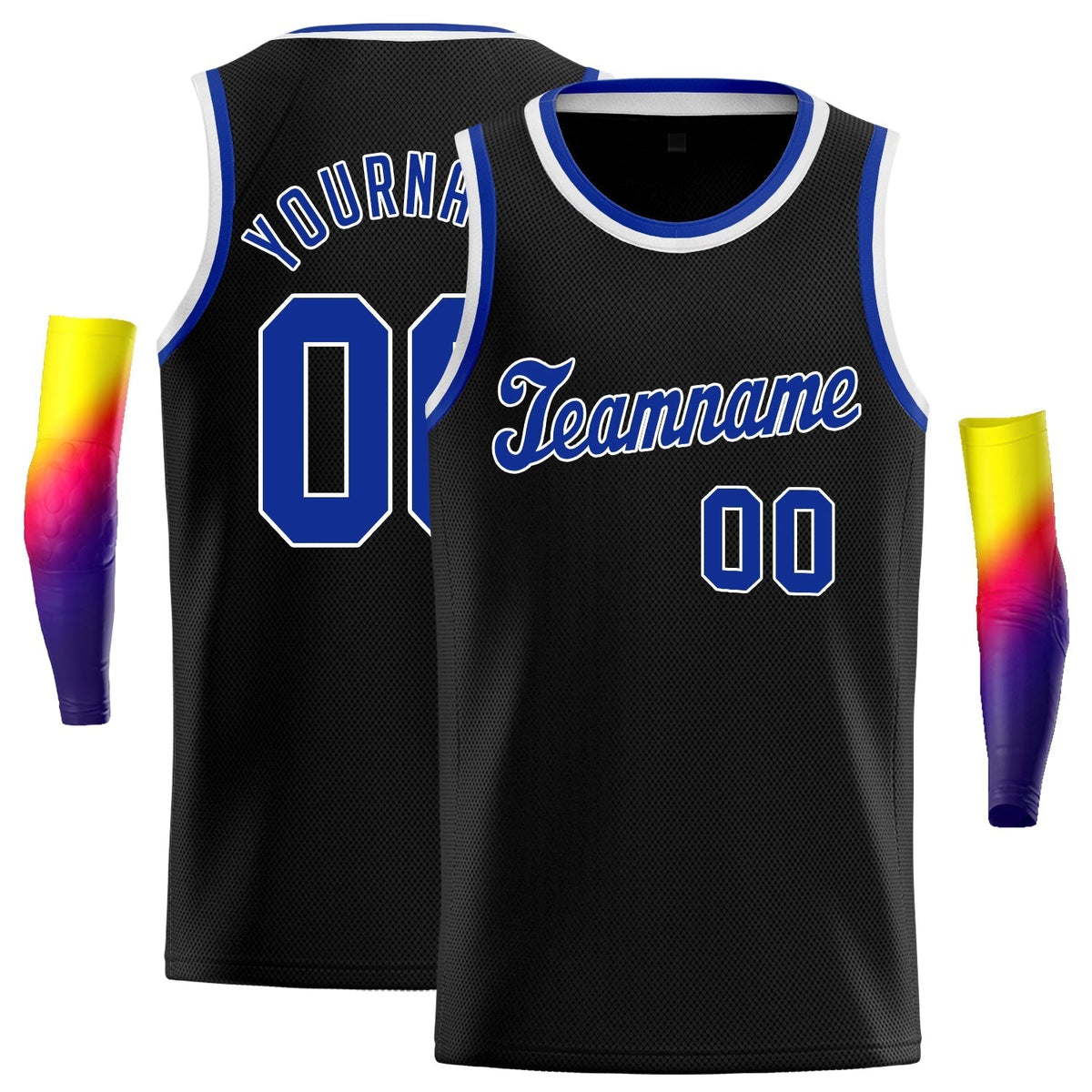 Custom Black Royal-White Classic Tops Men/Boy Basketball Jersey