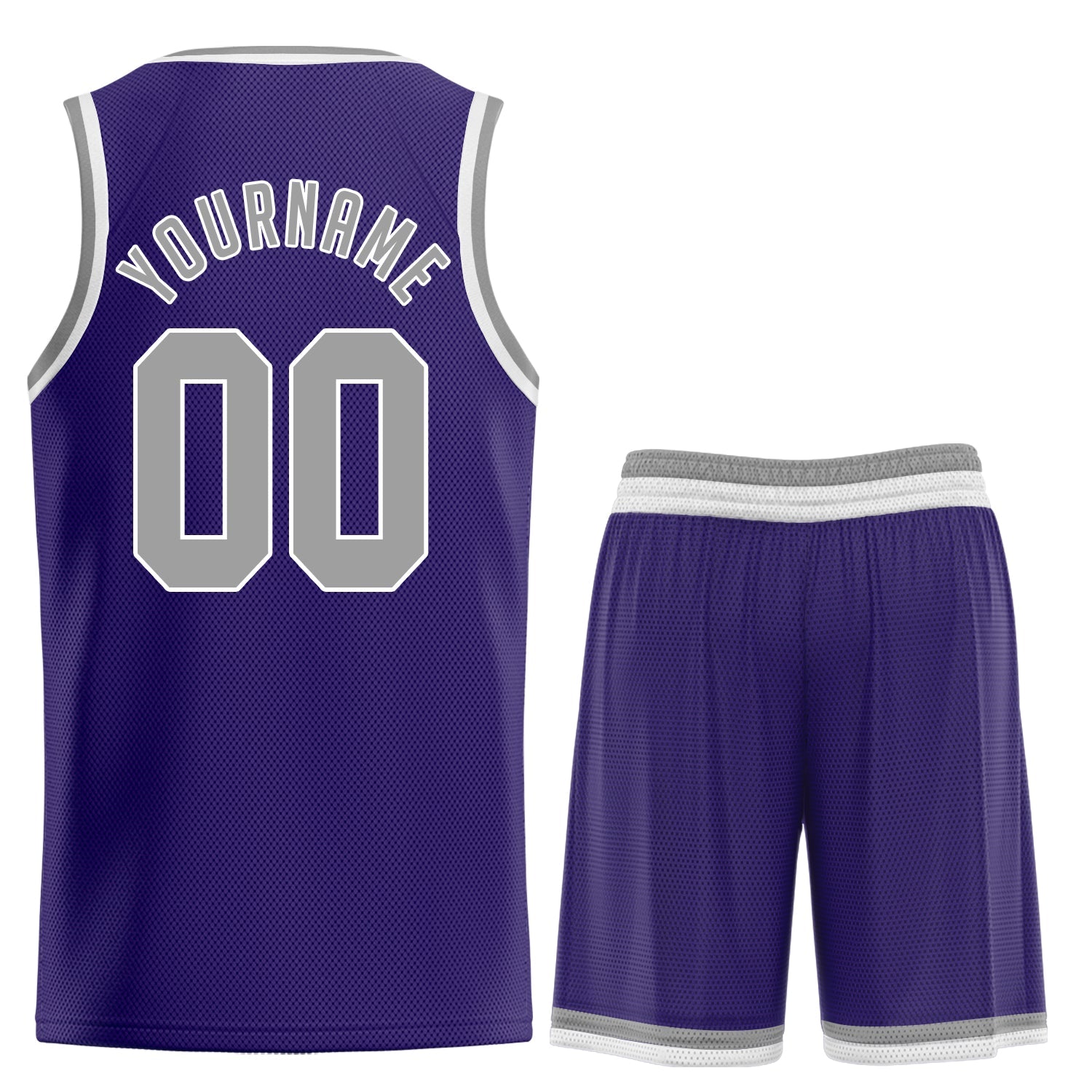 Benutzerdefinierte Lila Grau Klassische Sets Basketball Jersey