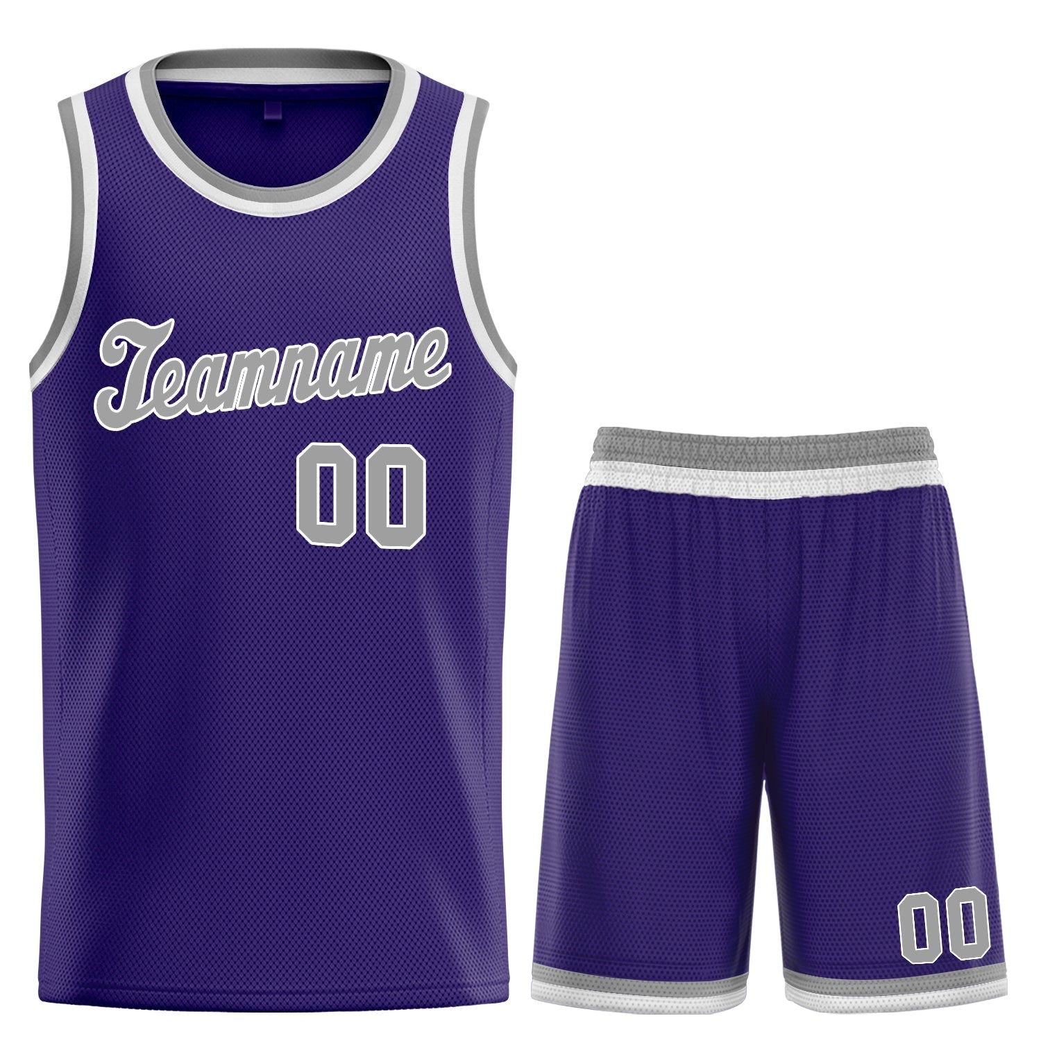 Benutzerdefinierte Lila Grau Klassische Sets Basketball Jersey