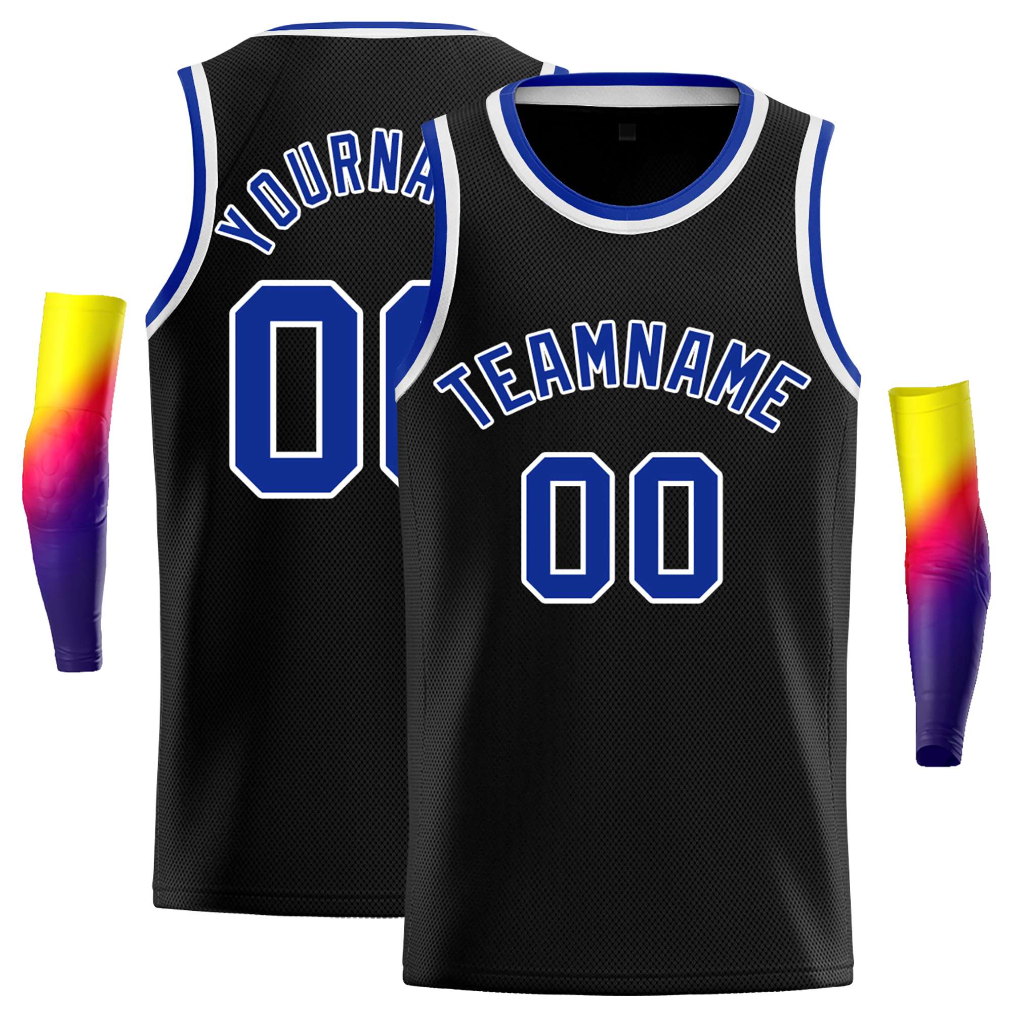 Maillot de basket-ball décontracté classique noir et blanc personnalisé