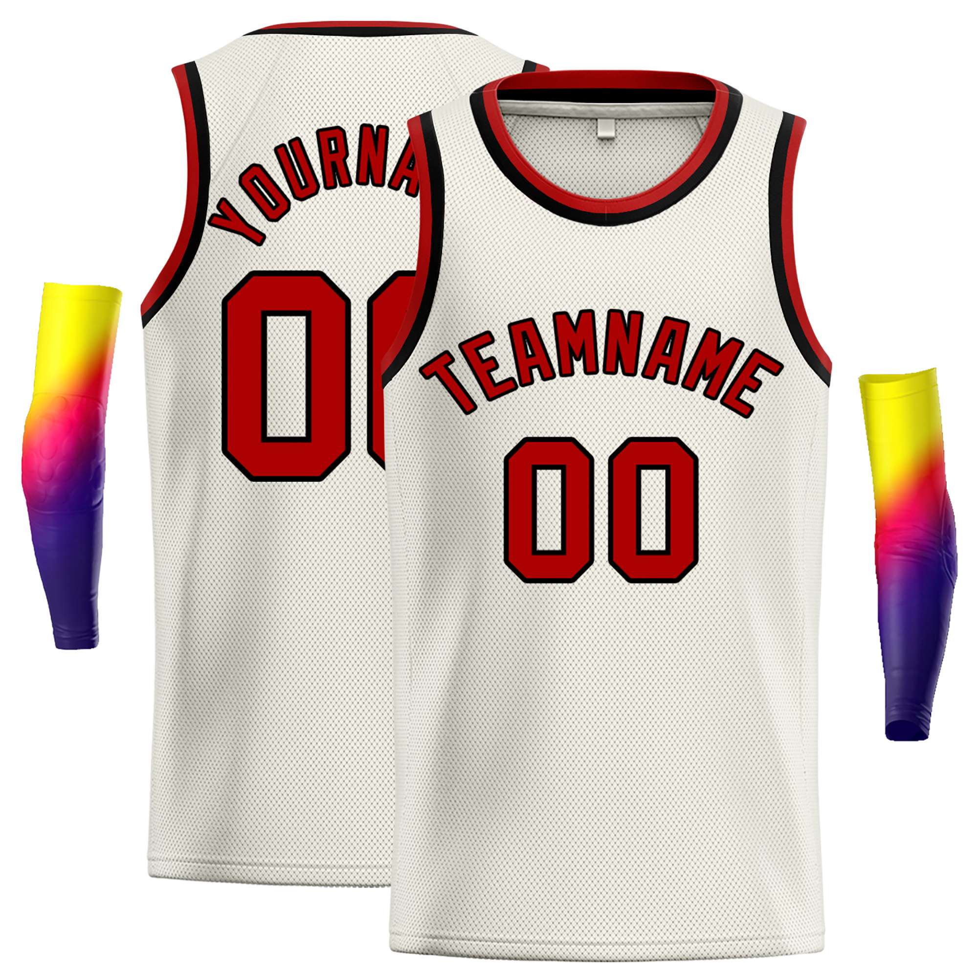 Maillot de basket-ball décontracté classique rouge-noir personnalisé