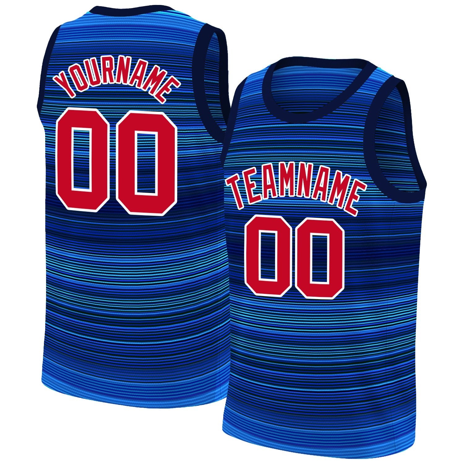Custom Navy Red-White Gradient Fashion Tops Basketball Jersey| KXKSHOP