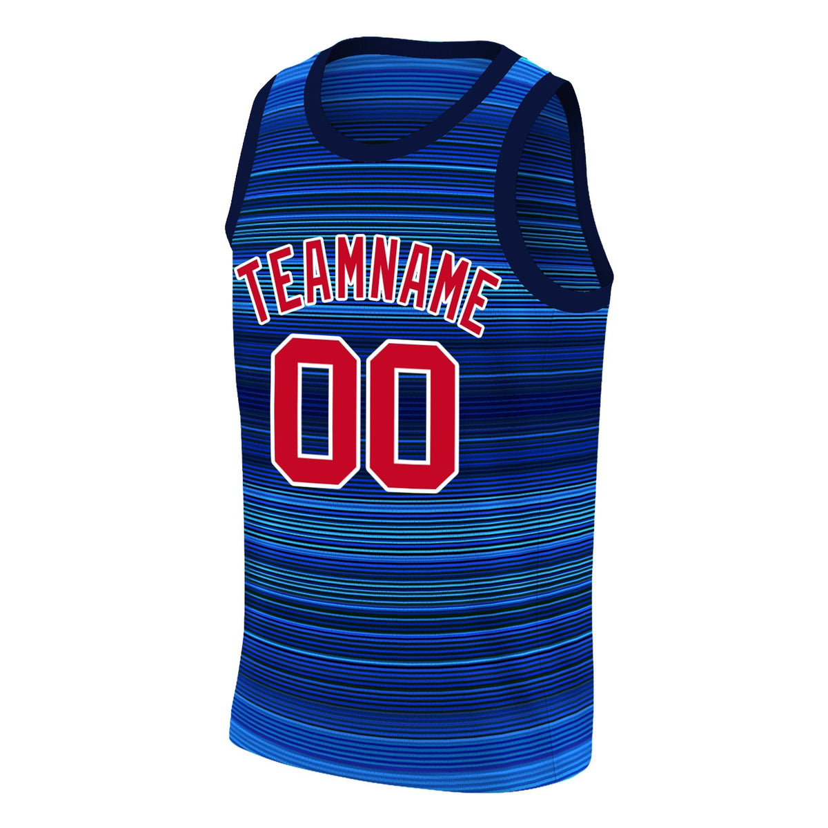 Custom Navy Red-White Gradient Fashion Tops Basketball Jersey |KXKSHOP