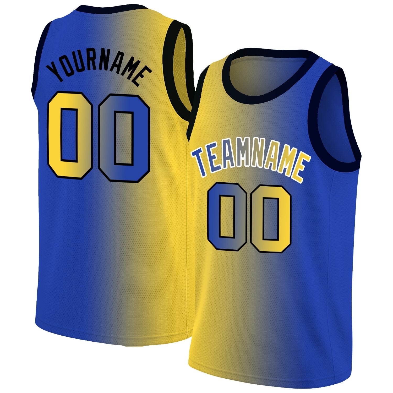 Custom Yellow Royal Gradient Fashion Tops Basketball Jersey| KXKSHOP