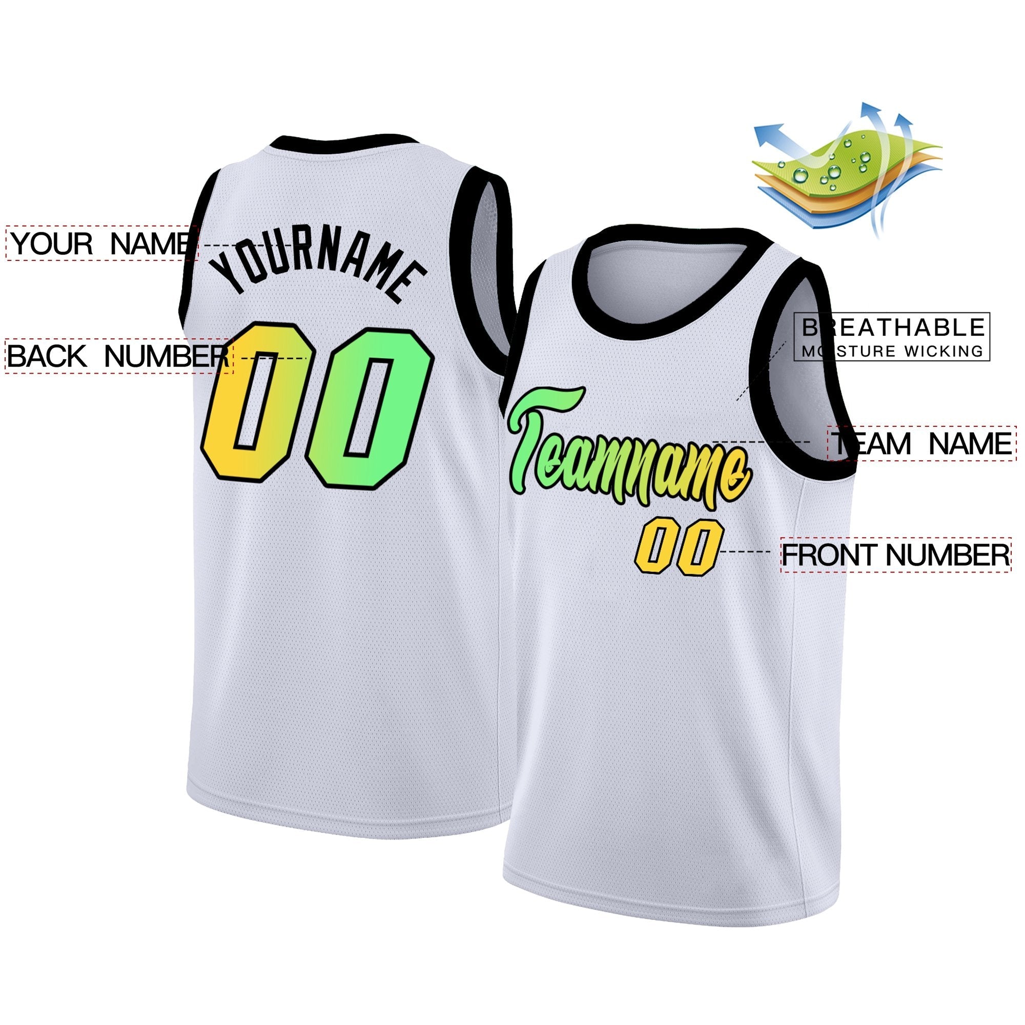 Custom Neon Green White-Navy Classic kits Sports Uniform Basketball Jersey| KXKSHOP