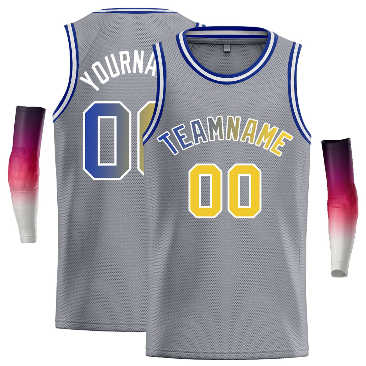 Custom Dark Gray Royal-White Classic Tops Casual Basketball Jersey