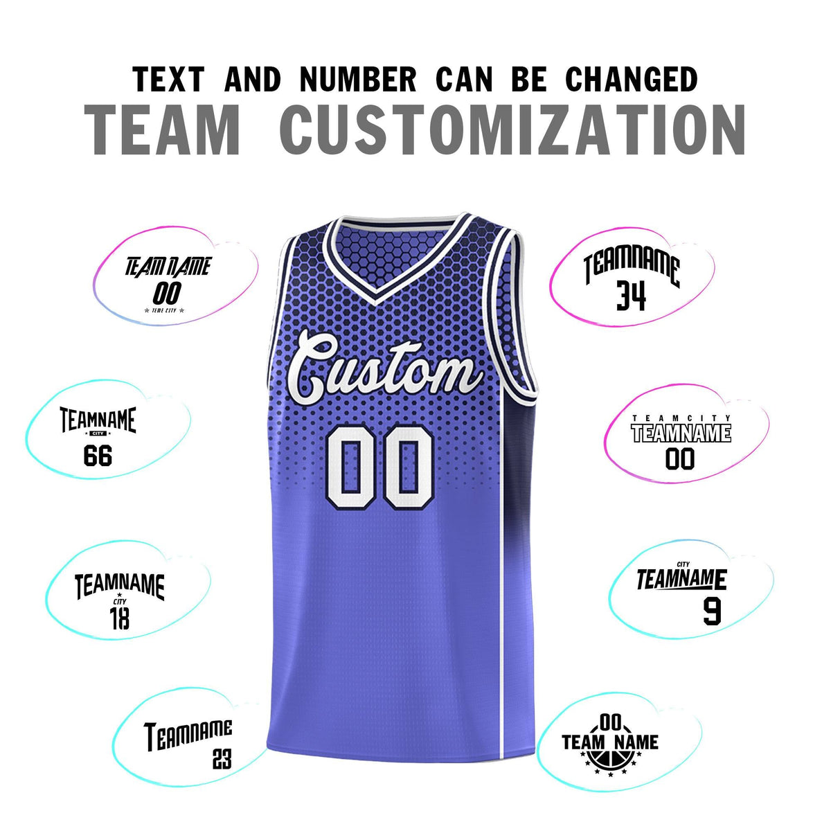 Custom Purple Navy Reversible Side Gradient Sports Uniform Dot Pattern Basketball Jersey Kits