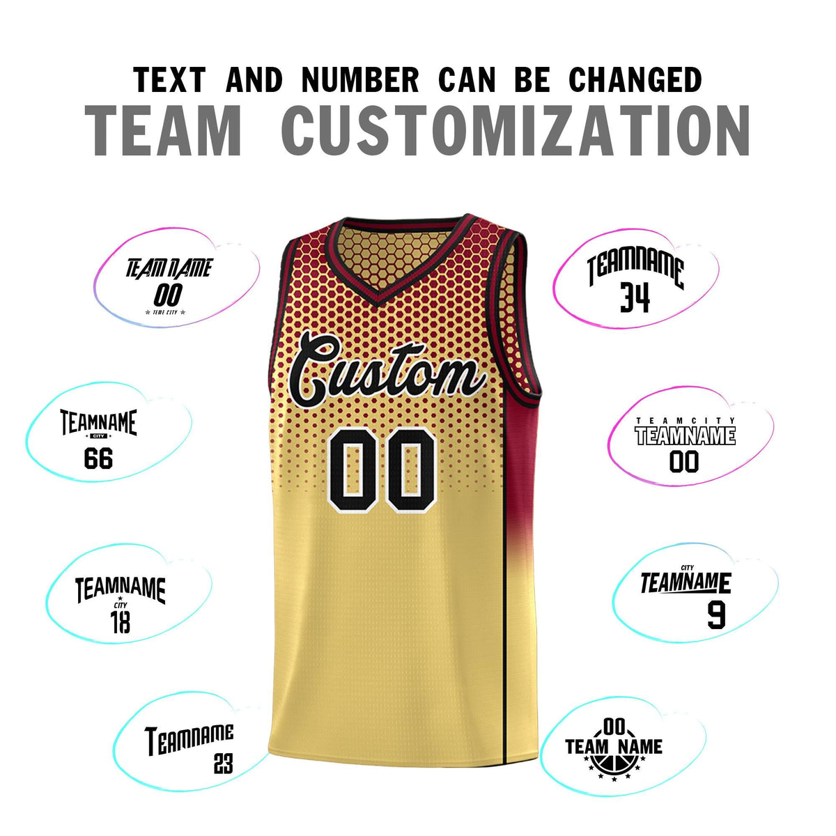 Custom Khaki Crimson Reversible Side Gradient Sports Uniform Dot Pattern Basketball Jersey Kits