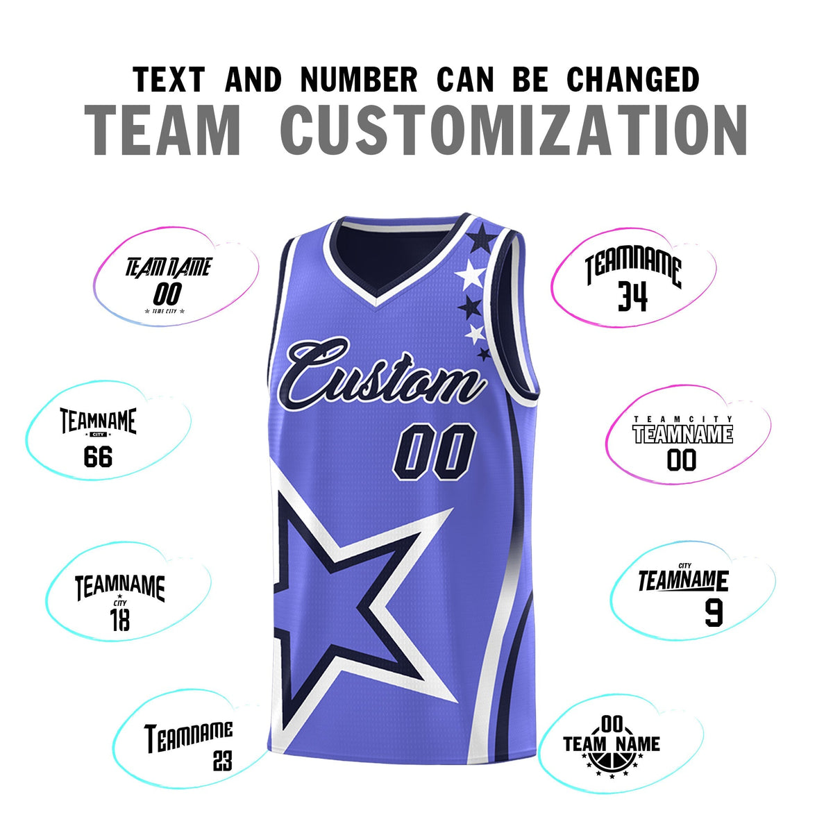 Custom Navy Purple White Star Series Reversible Sets Basketball Jersey| KXKSHOP