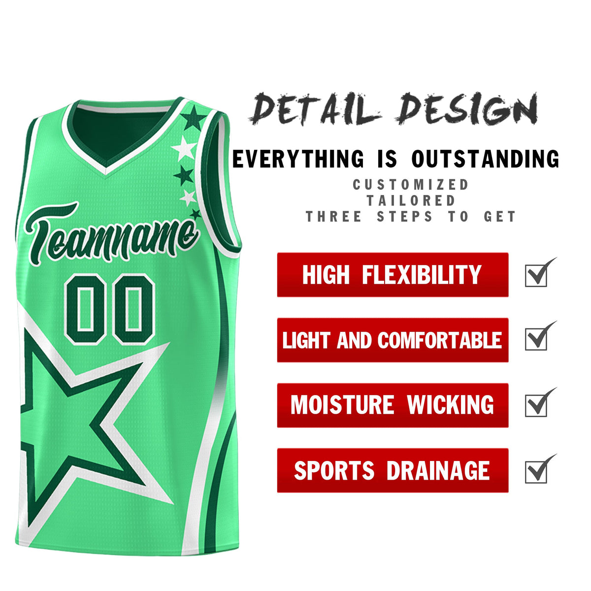 Custom Kelly Green Green White Star Series Reversible Sets Basketball Jersey| KXKSHOP