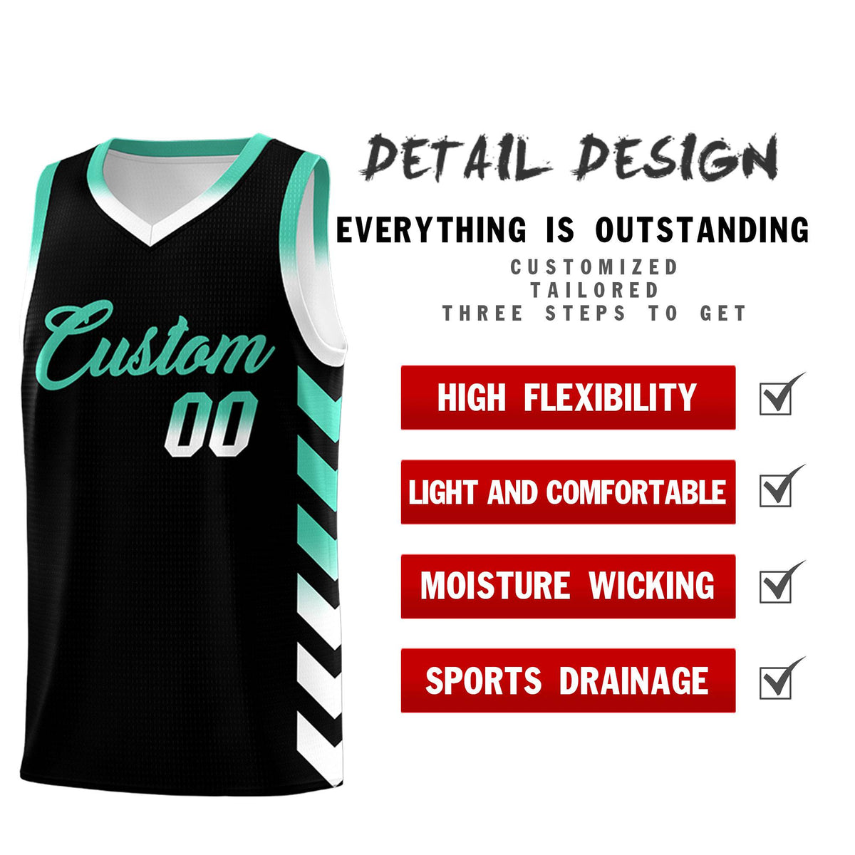 Custom White Black Reversible Basketball Jersey Kits - Side Arrow Black Bright Green Gradient