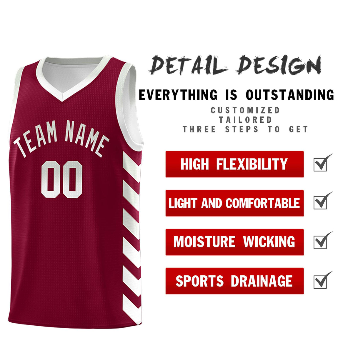 Custom White Crimson Reversible Basketball Jersey Kits - Side Arrow Crimson Gray Gradient