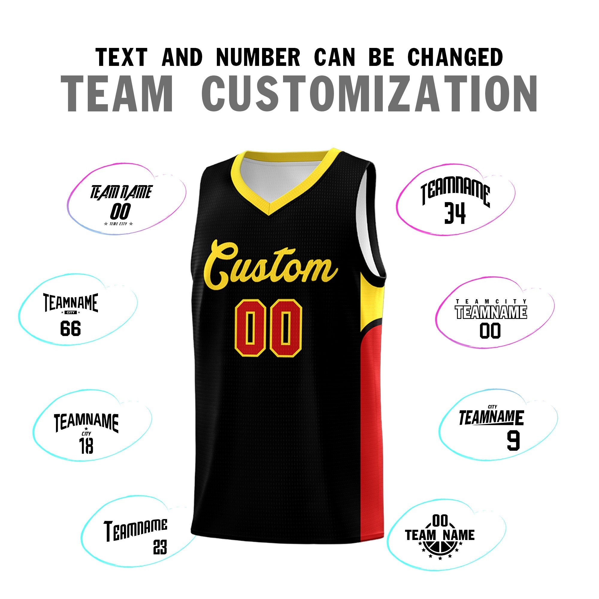 Custom Black White Side U-shaped Patttern Double Side Sports Uniform Basketball Jersey|KXKSHOP