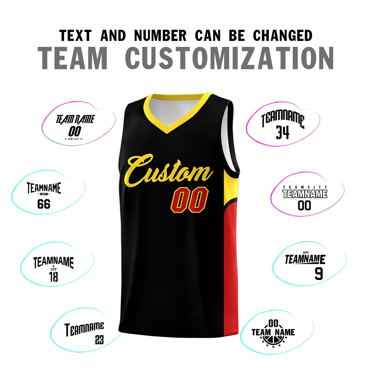 Custom Black White Side U-shaped Patttern Double Side Sports Uniform Basketball Jersey|KXKSHOP