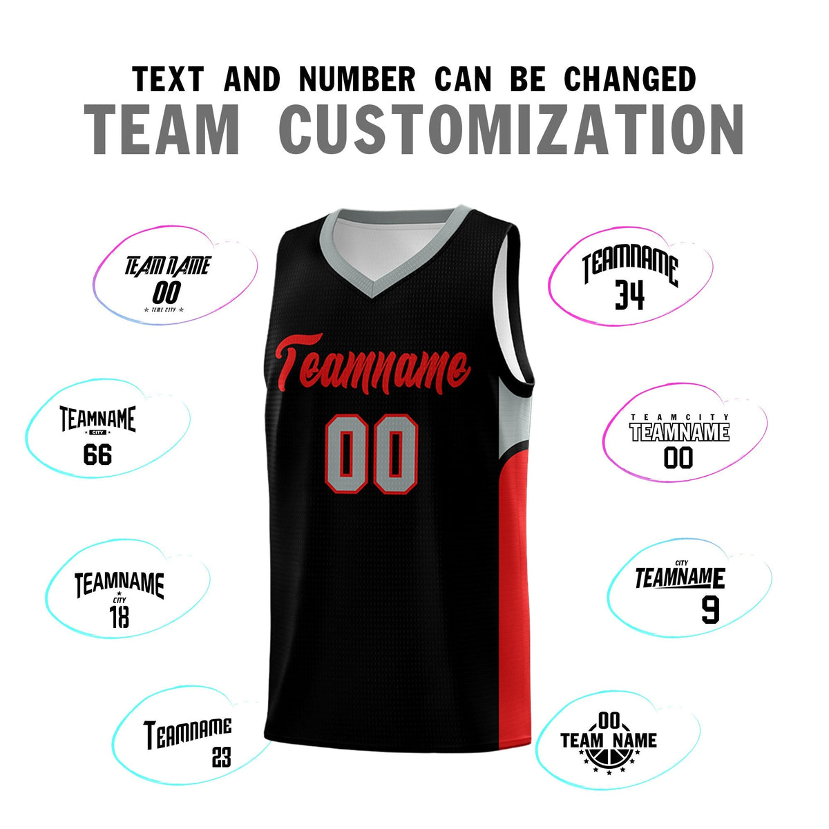 Custom Black White Side U-shaped Patttern Double Side Sports Uniform Basketball Jersey|KXKSHOP