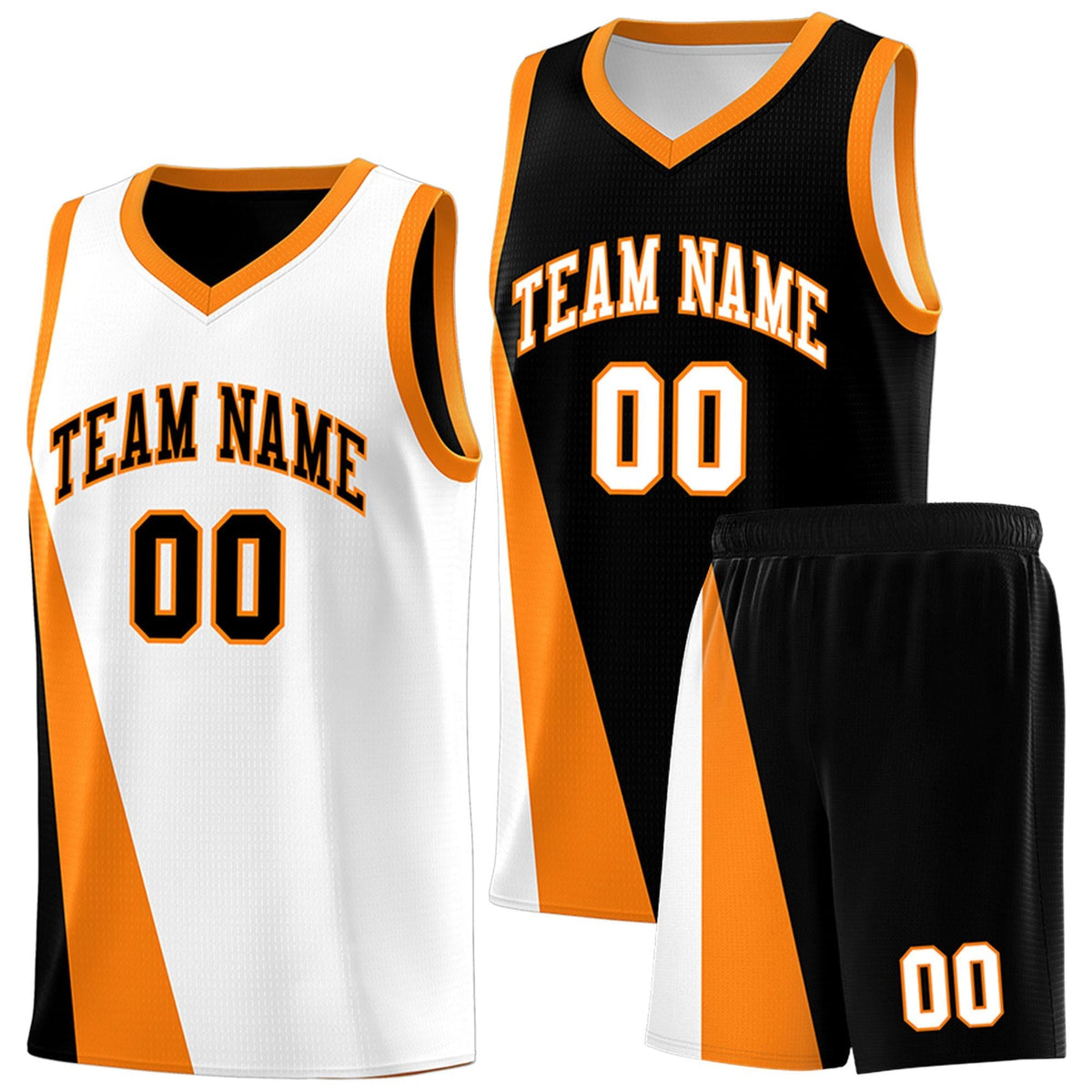 Custom White Black Slanting Two Lines Color Block Sports Uniform Basketball Jersey