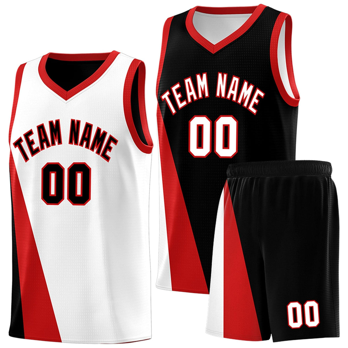 Custom White Black Slanting Two Lines Color Block Sports Uniform Basketball Jersey