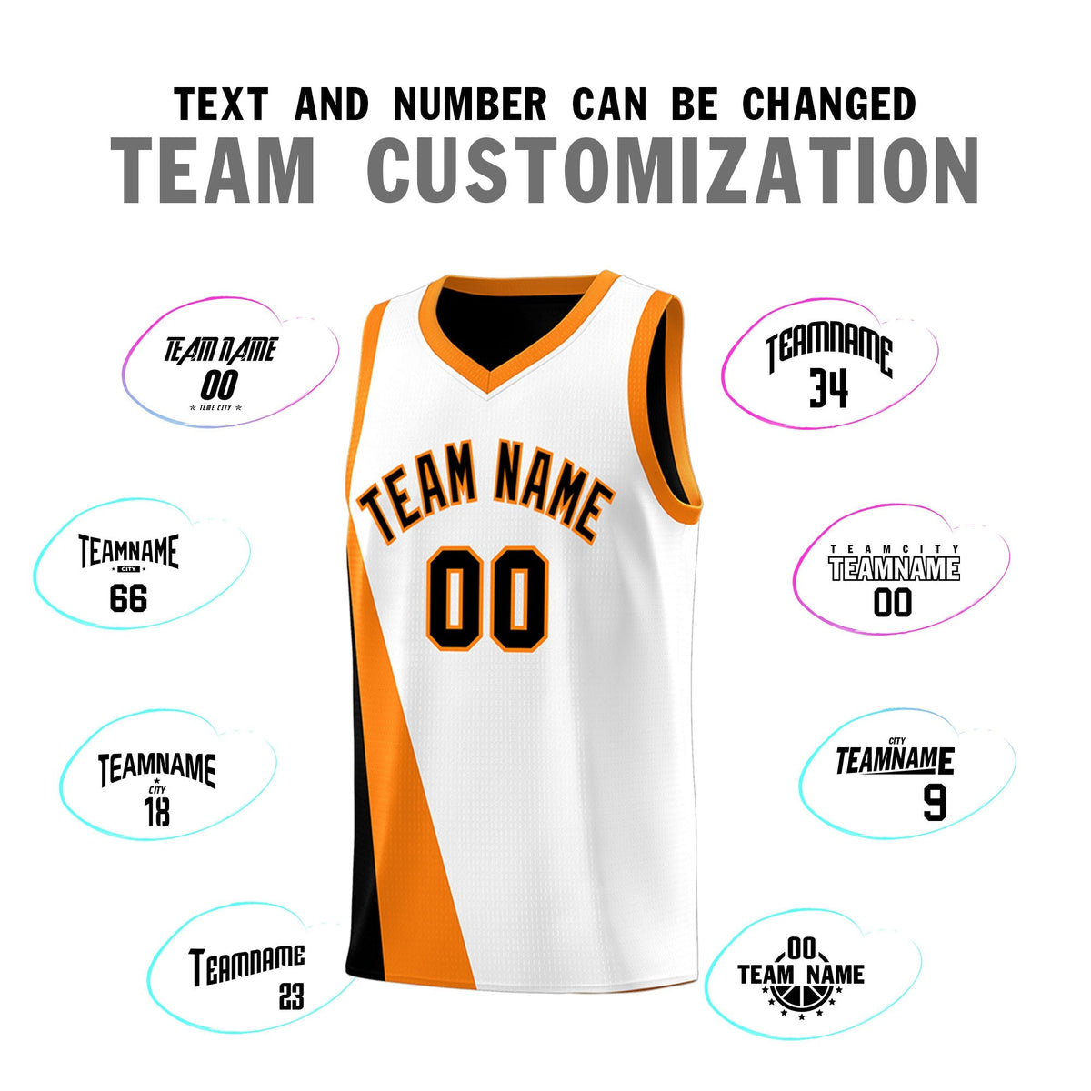 Custom White Black Slanting Two Lines Color Block Sports Uniform Basketball Jersey