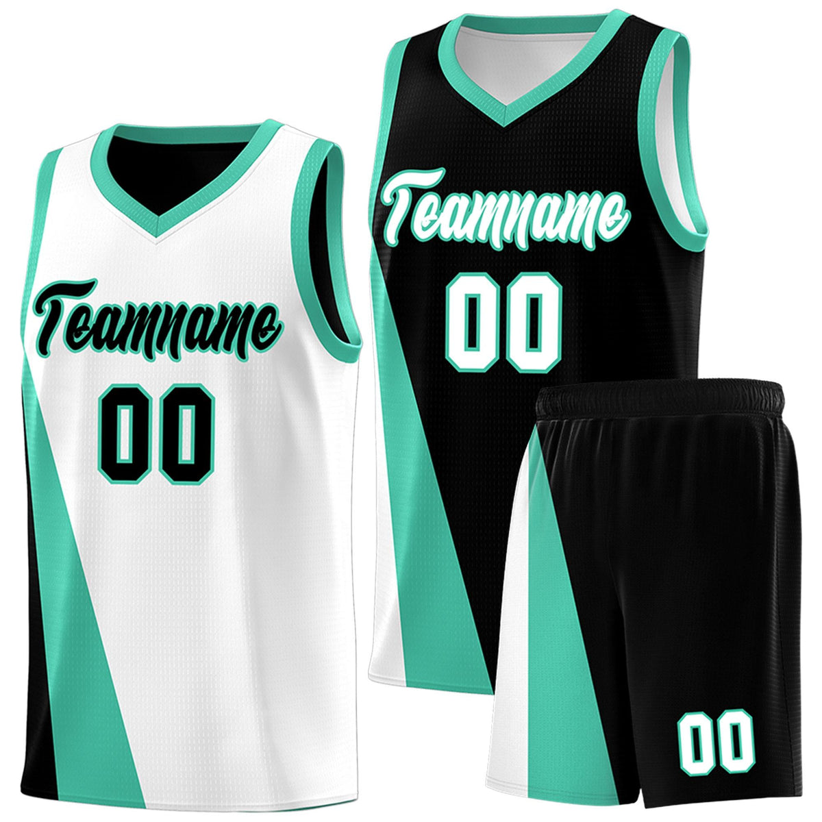 Custom White Black Slanting Two Lines Color Block Sports Uniform Basketball Jersey