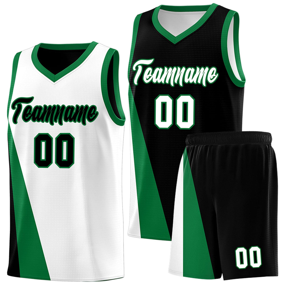 Custom White Black Slanting Two Lines Color Block Sports Uniform Basketball Jersey