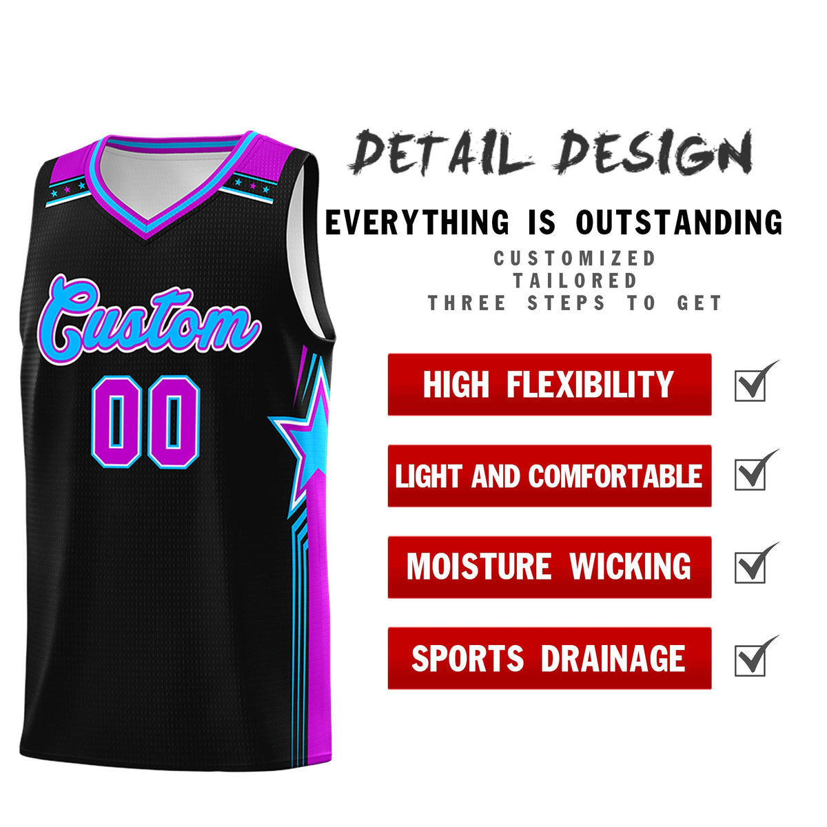 Custom Black White Double Side Kits Men Basketball Jersey