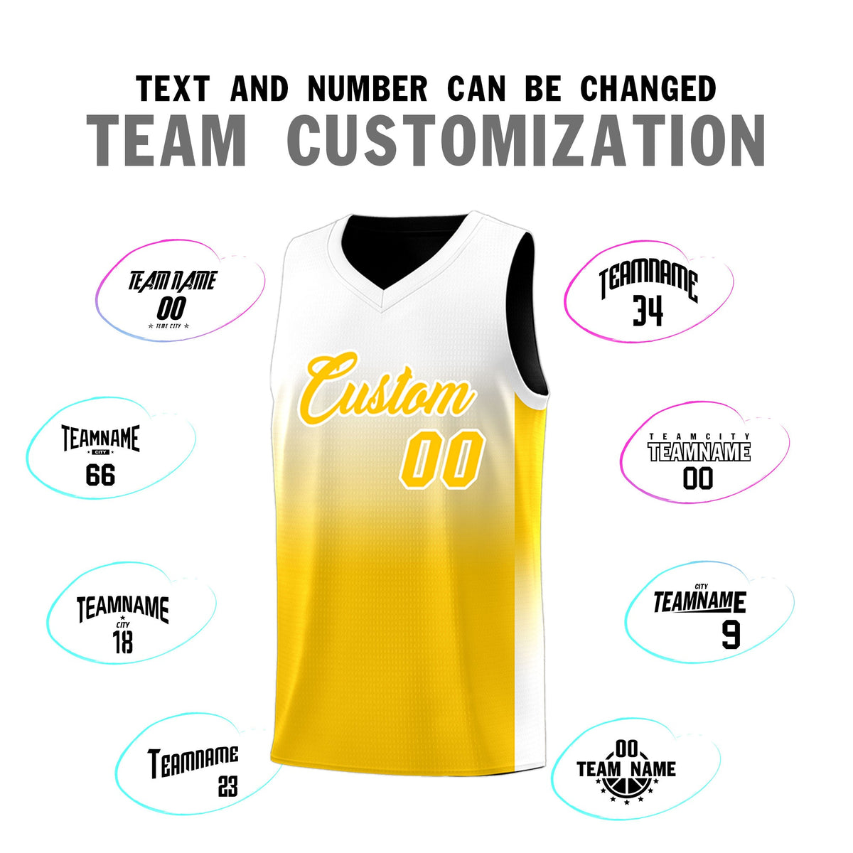 Fans-Made | Custom Black/White Yellow Gradient Fashion Double Side Sports Uniform Basketball Jersey ¨C Available for Reorder|KXKSHOP