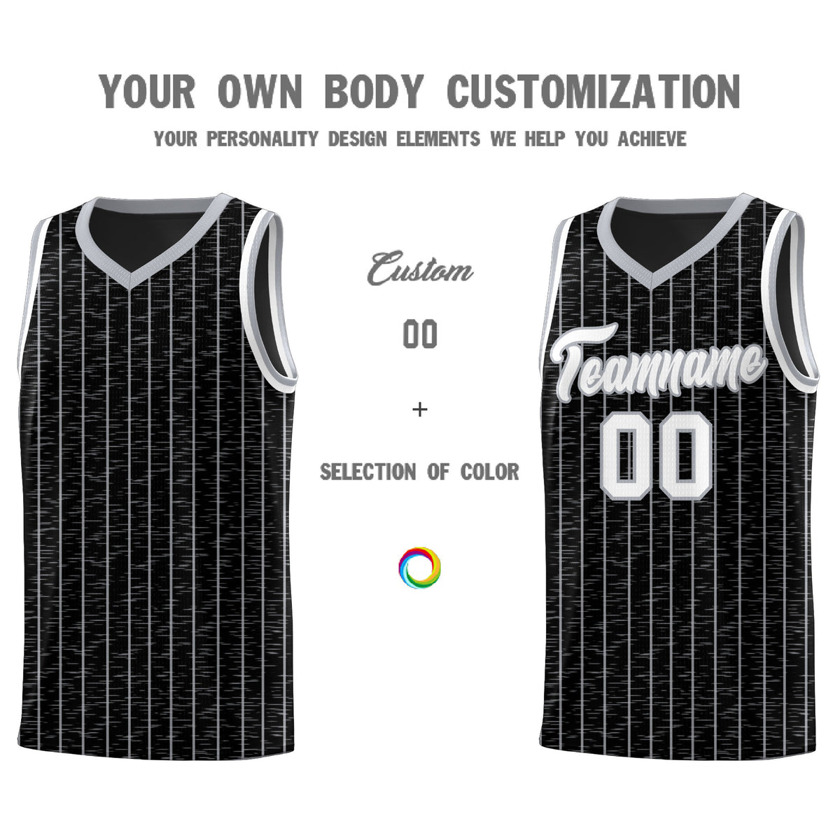 Custom Black Custom Gray Pinstripe Retro Sets Uniform Basketball Jersey