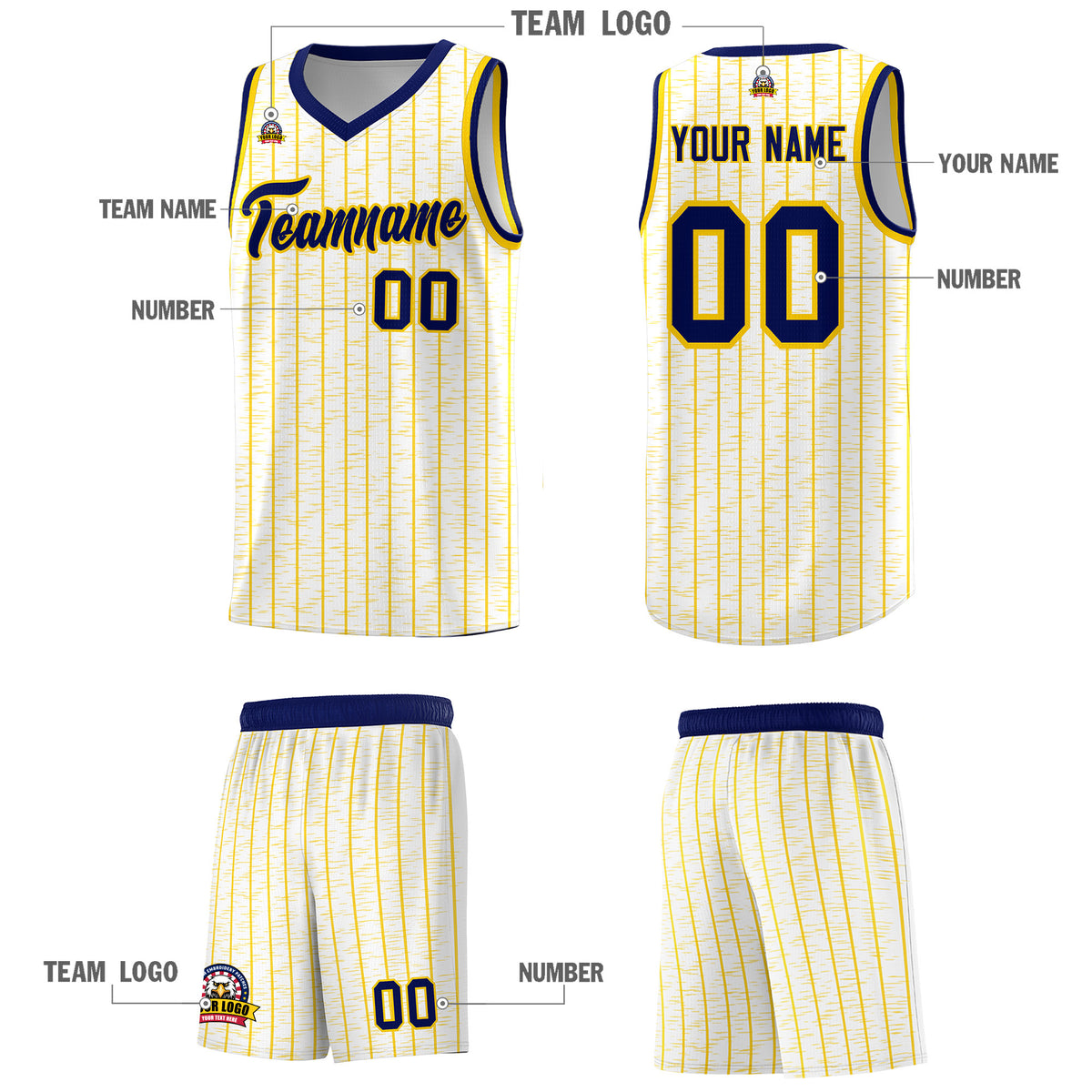 Custom White Custom Gray Pinstripe Retro Sets Uniform Basketball Jersey