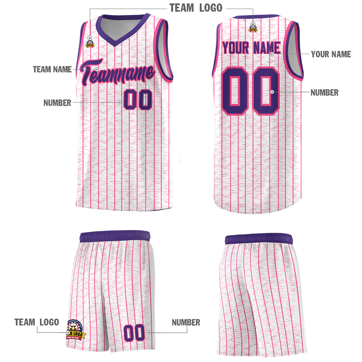 Custom White Custom Gray Pinstripe Retro Sets Uniform Basketball Jersey