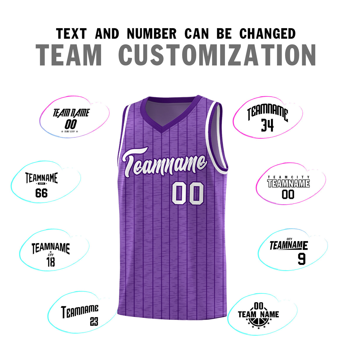 Custom Light Purple Custom Gray Pinstripe Retro Sets Uniform Basketball Jersey