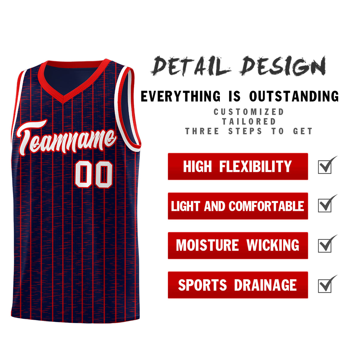 Custom Navy Custom Gray Pinstripe Retro Sets Uniform Basketball Jersey