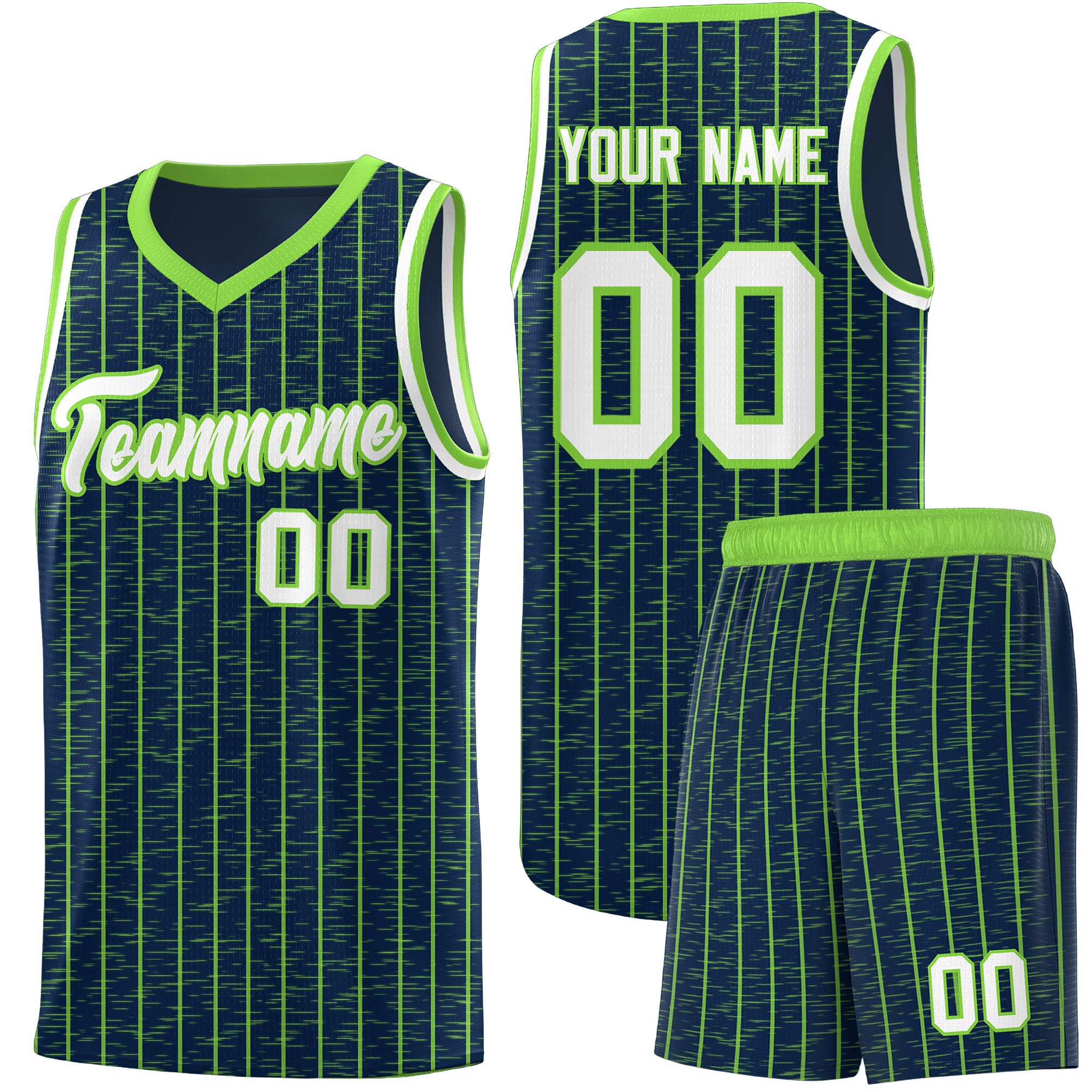 Custom Navy Custom Gray Pinstripe Retro Sets Uniform Basketball Jersey