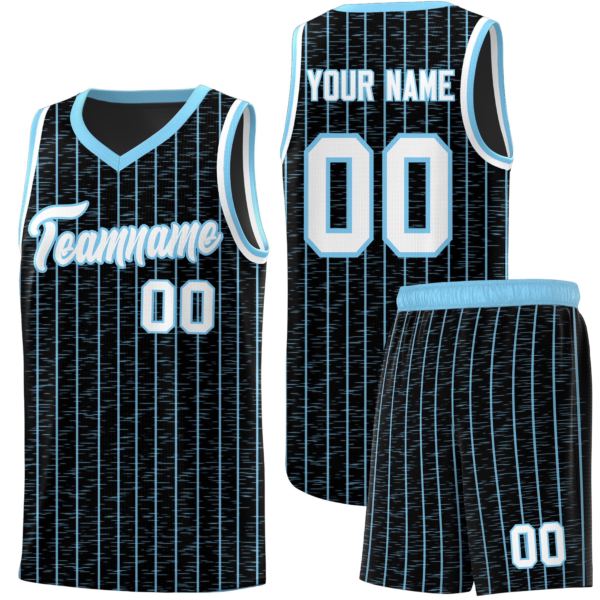 Custom Black Custom Gray Pinstripe Retro Sets Uniform Basketball Jersey