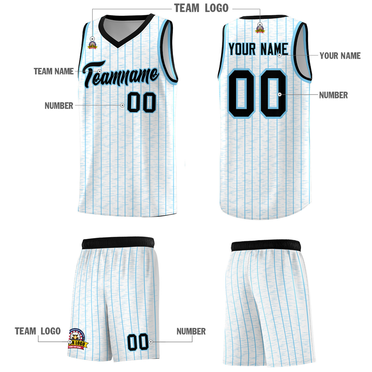 Custom White Custom Gray Pinstripe Retro Sets Uniform Basketball Jersey
