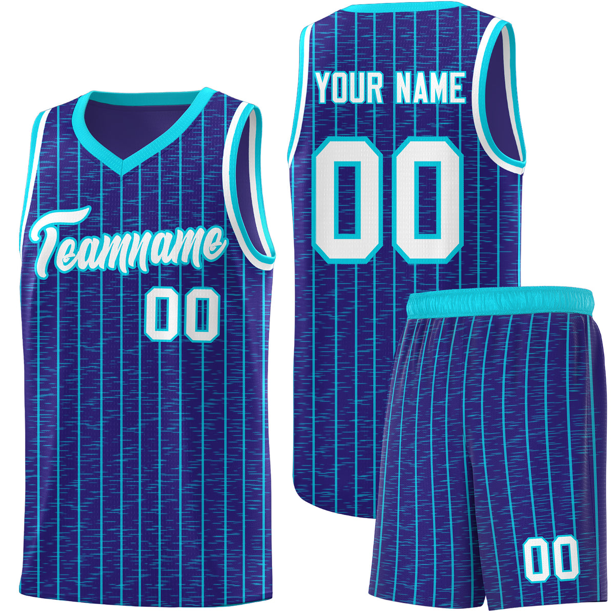 Custom Royal Custom Gray Pinstripe Retro Sets Uniform Basketball Jersey