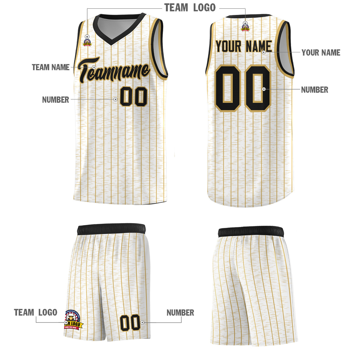 Custom White Custom Gray Pinstripe Retro Sets Uniform Basketball Jersey