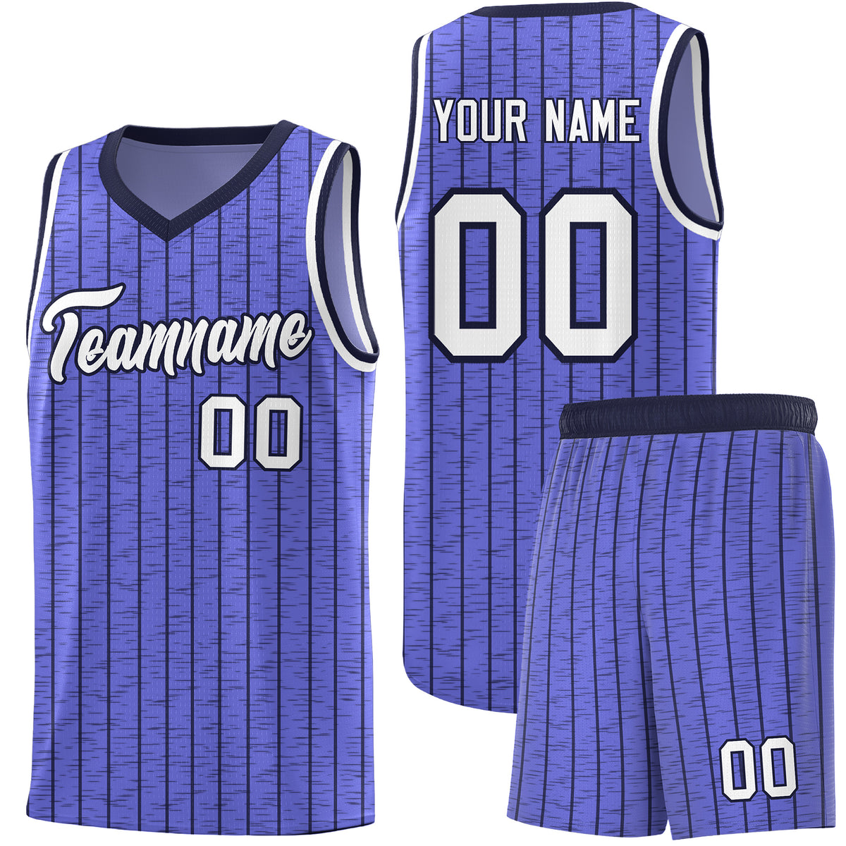 Custom Munsell Blue Custom Gray Pinstripe Retro Sets Uniform Basketball Jersey