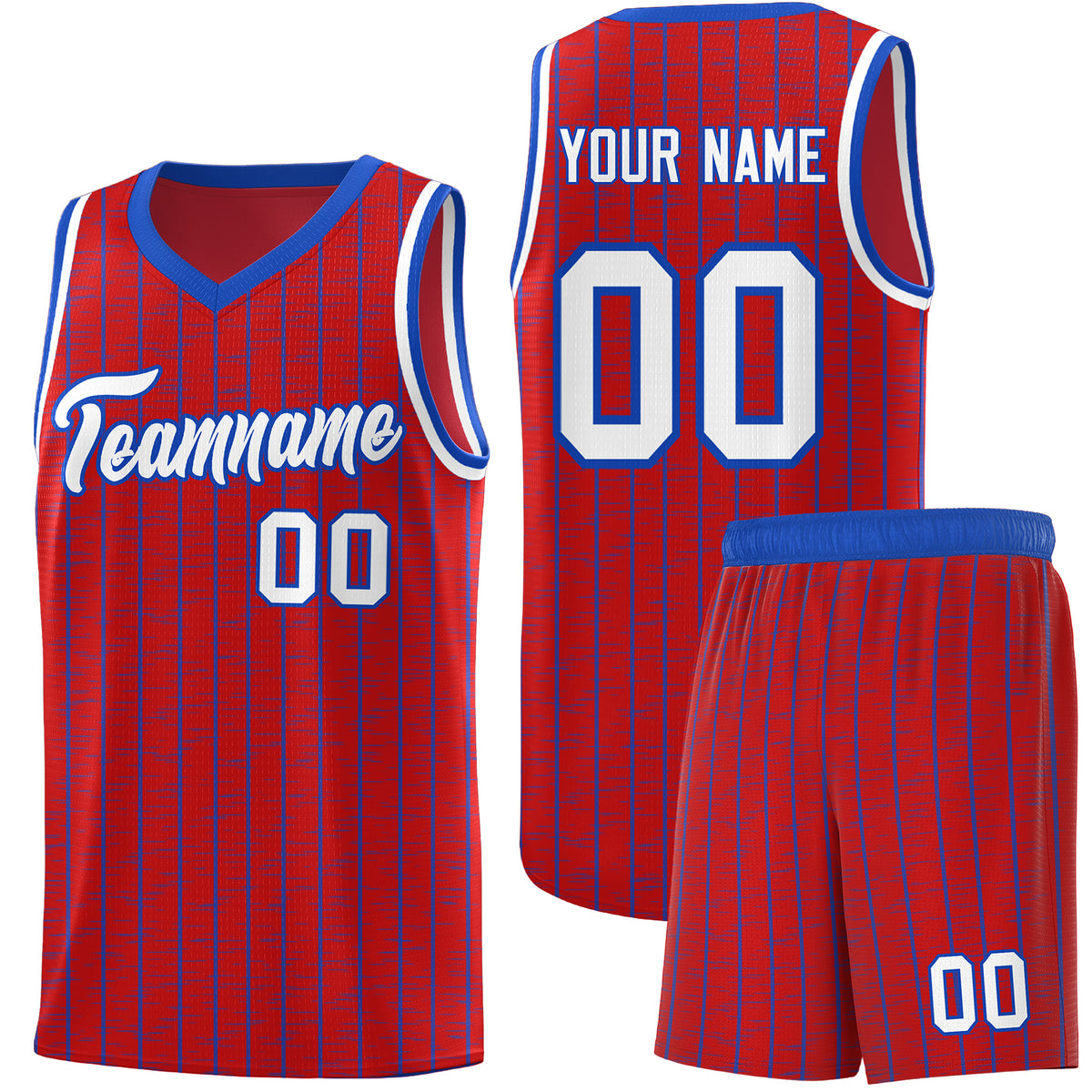 Custom Red Custom Gray Pinstripe Retro Sets Uniform Basketball Jersey