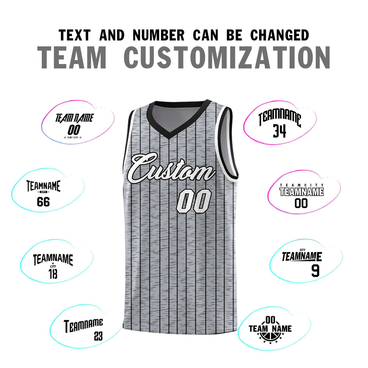 Custom Gray Custom Gray Pinstripe Retro Sets Uniform Basketball Jersey